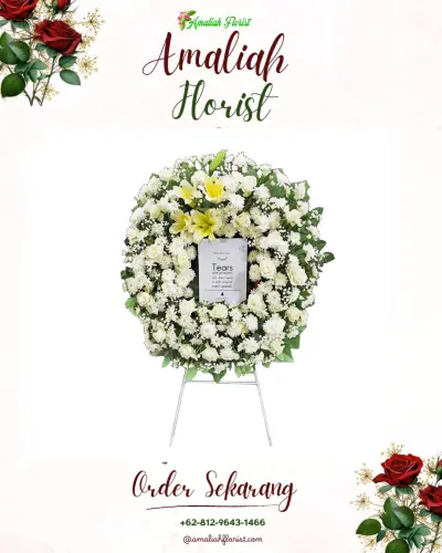 Krans Bunga Duka Cita di Marga Jaya